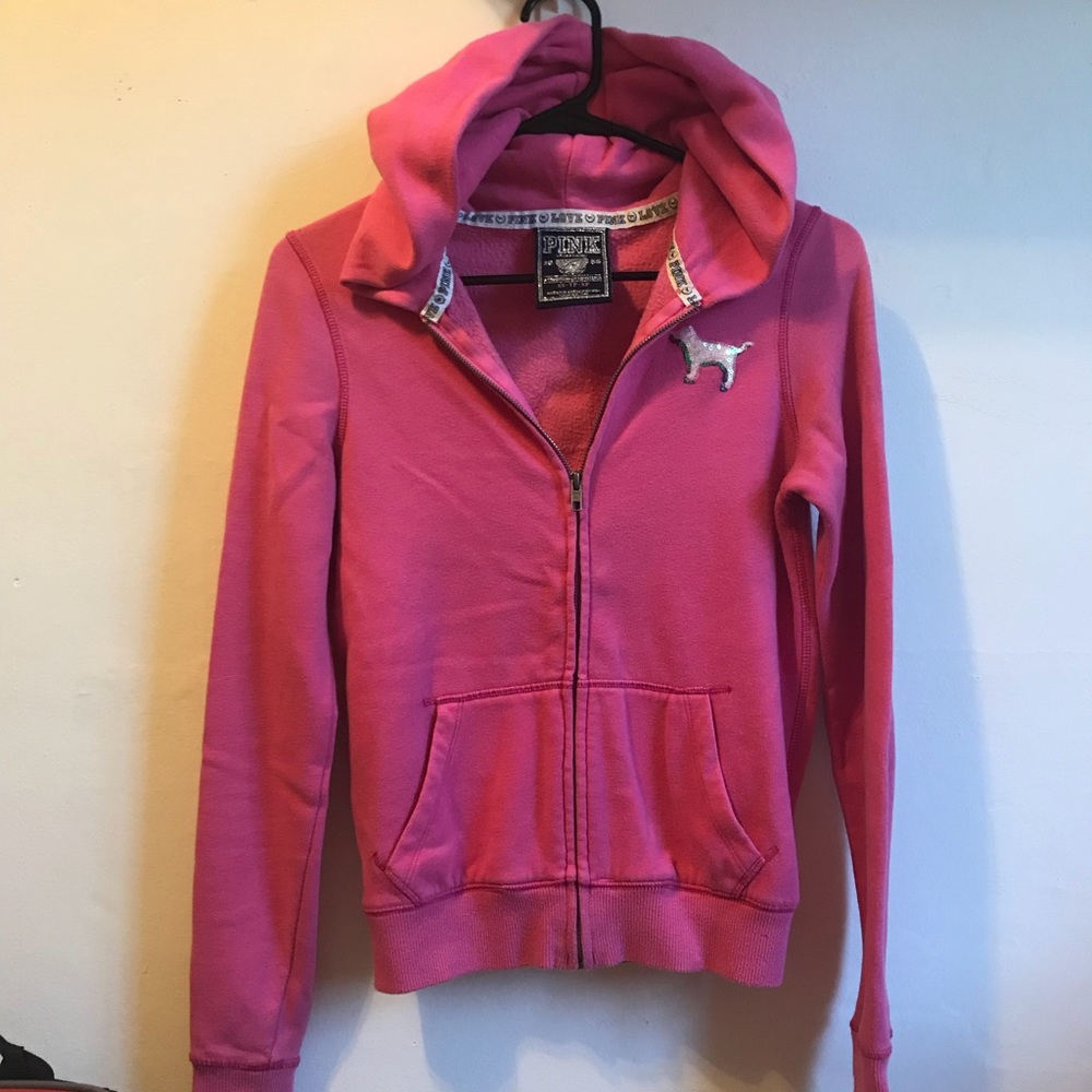 VS pink zip up hoodie